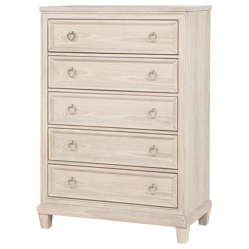 Pembroke 5-drawer Chest of Drawers Washed Oak - detail 4
