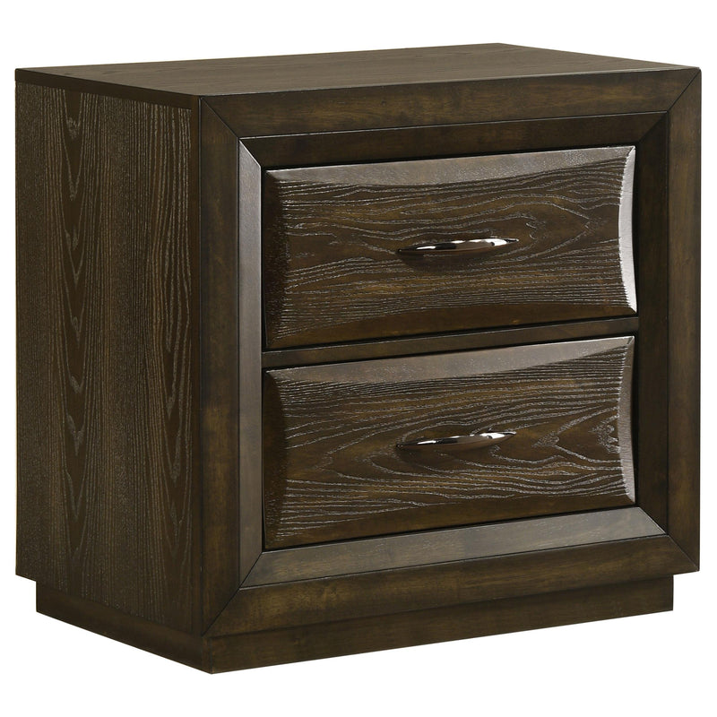 Atlas 2-drawer Bedroom Nightstand Bedside Table Dark Oak - alternate view