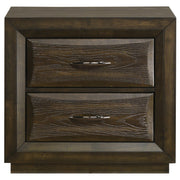 Atlas 2-drawer Bedroom Nightstand Bedside Table Dark Oak - detail 3