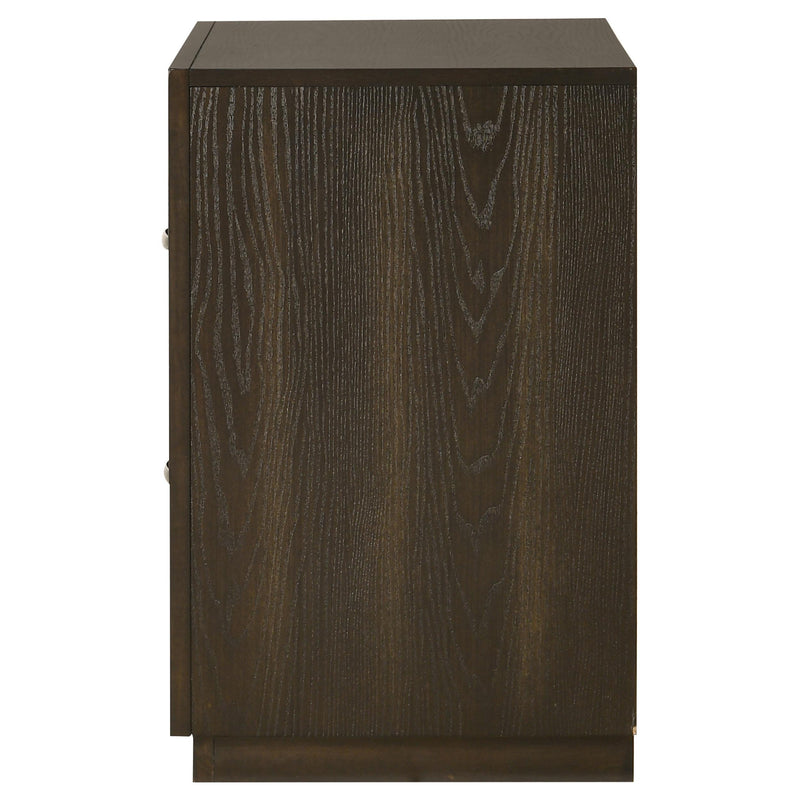 Atlas 2-drawer Bedroom Nightstand Bedside Table Dark Oak - detail 5