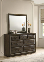 Atlas 7-drawer Bedroom Dresser and Mirror Set Dark Oak