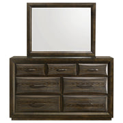 Atlas 7-drawer Bedroom Dresser and Mirror Set Dark Oak - detail 3