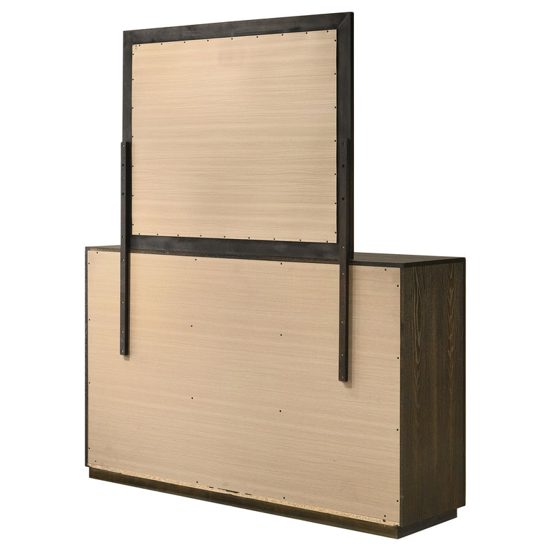 Atlas 7-drawer Bedroom Dresser and Mirror Set Dark Oak - detail 8