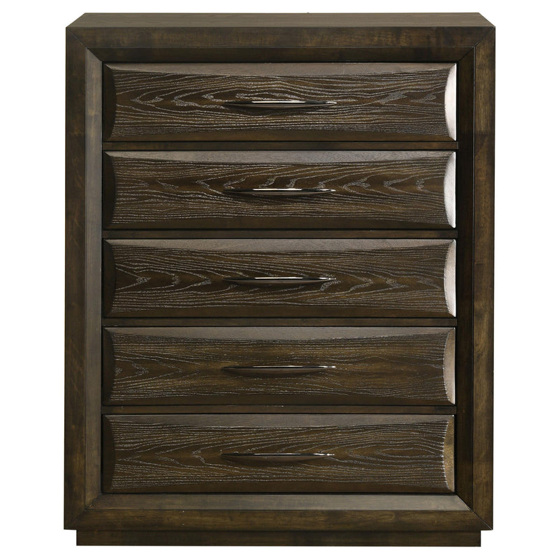 Atlas 5-drawer Bedroom Chest of Drawers Dark Oak - detail 3