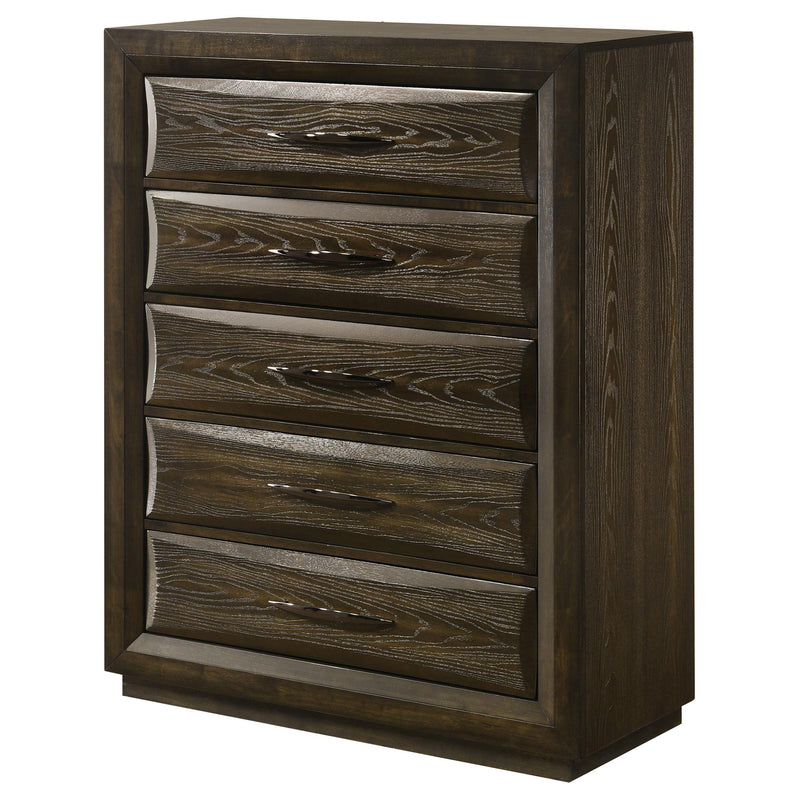 Atlas 5-drawer Bedroom Chest of Drawers Dark Oak - detail 4