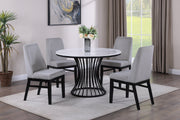 Crownmark Hadley Faux Marble Dining Set - Light Grey