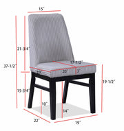 Crownmark Set of 2 Hadley Side Chairs Light Grey