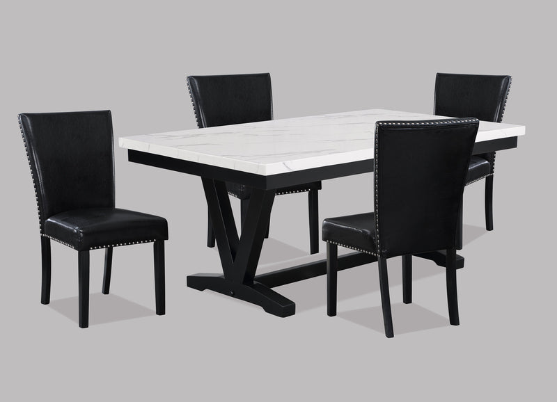 Crownmark Tanner Dining Set - White 5-Piece Dining Set