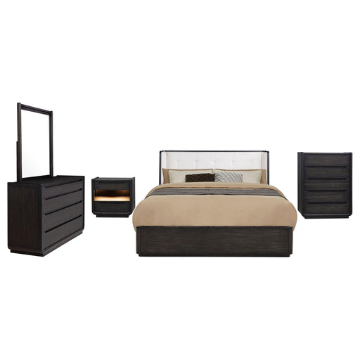 Leandro 5-piece Queen Bedroom Set Burnished Black - alternate view