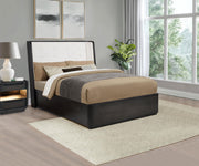 Leandro 55-inch Queen Wingback Bed Burnished Black