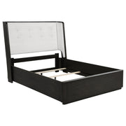 Leandro 55-inch Queen Wingback Bed Burnished Black - alternate view