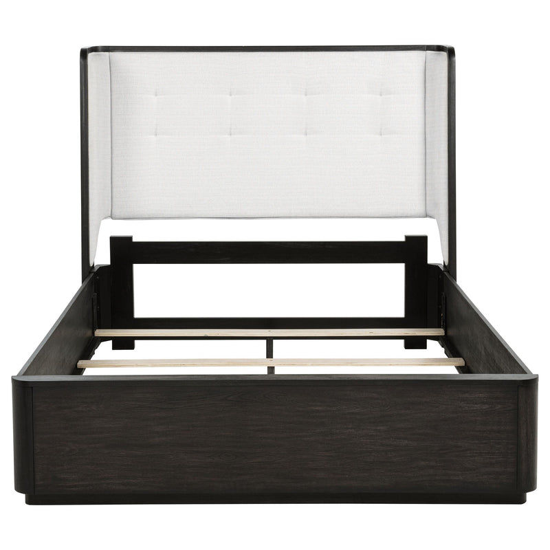 Leandro 55-inch Queen Wingback Bed Burnished Black - detail 4