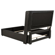Leandro 55-inch Queen Wingback Bed Burnished Black - detail 5