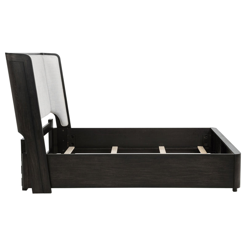 Leandro 55-inch Queen Wingback Bed Burnished Black - detail 6