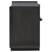 Leandro 2-drawer LED Nightstand with USB Burnished Black - detail 5