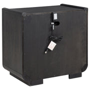 Leandro 2-drawer LED Nightstand with USB Burnished Black - detail 6