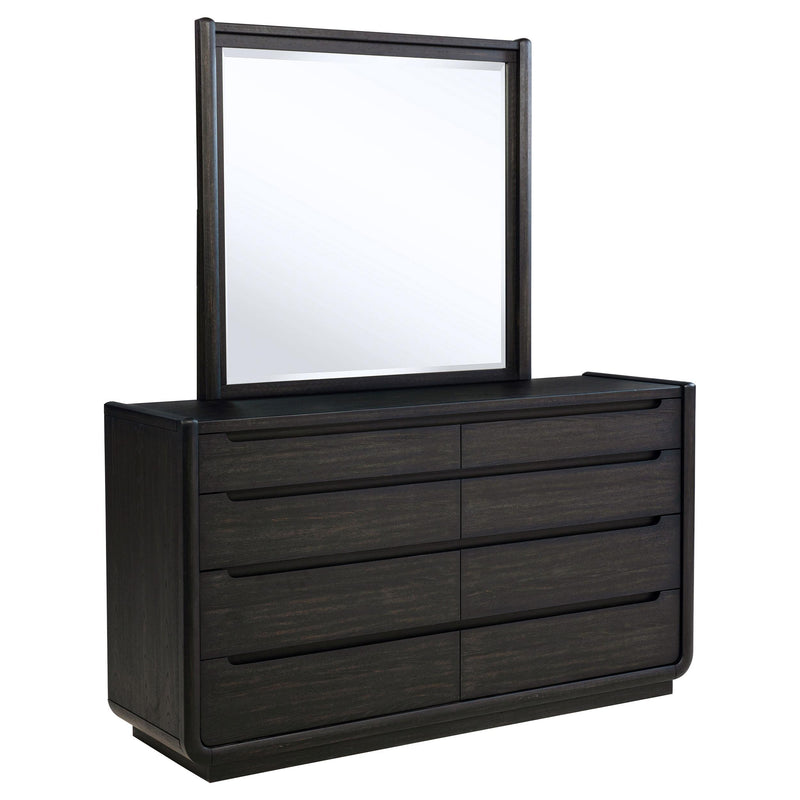 Leandro 8-drawer Bedroom Dresser with Mirror Burnished Black - alternate view