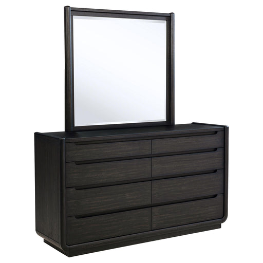 Leandro 8-drawer Bedroom Dresser with Mirror Burnished Black - alternate view