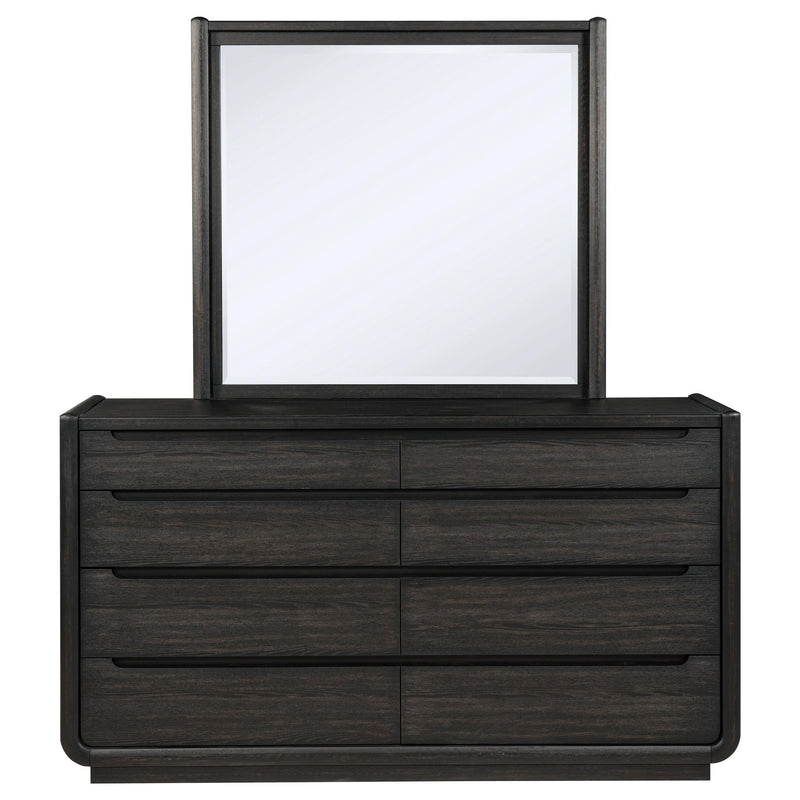 Leandro 8-drawer Bedroom Dresser with Mirror Burnished Black - detail 3