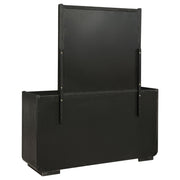 Leandro 8-drawer Bedroom Dresser with Mirror Burnished Black - detail 6