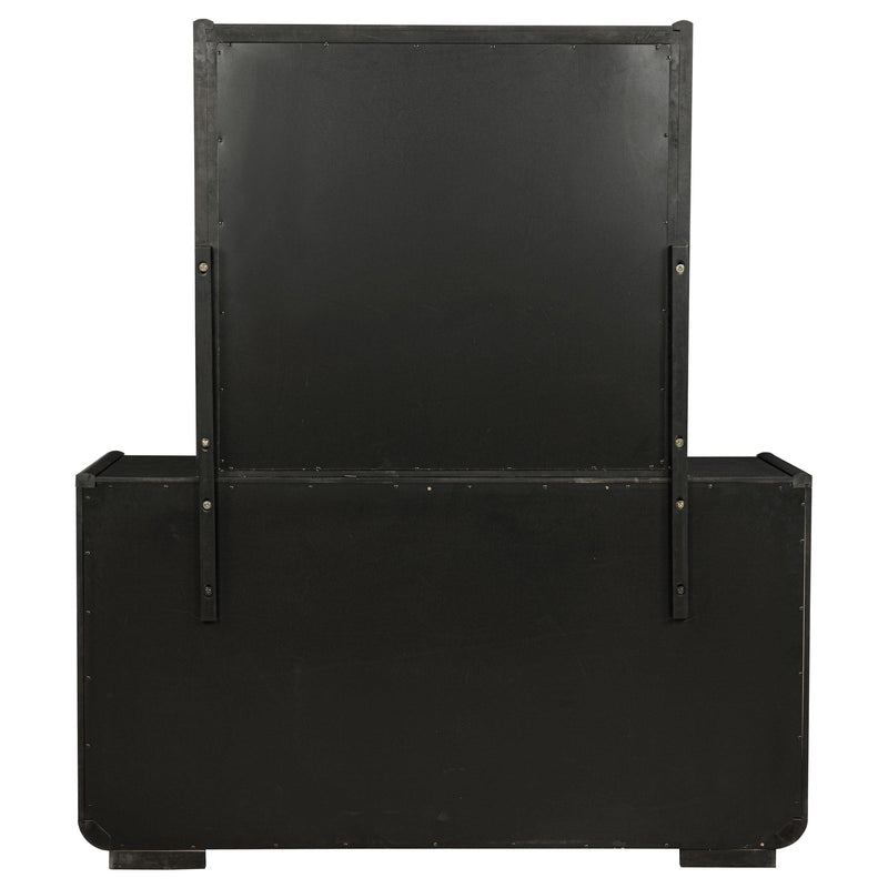 Leandro 8-drawer Bedroom Dresser with Mirror Burnished Black - detail 7