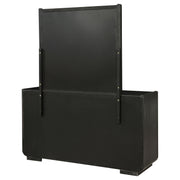Leandro 8-drawer Bedroom Dresser with Mirror Burnished Black - detail 8