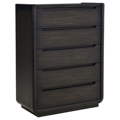 Leandro 5-drawer Bedroom Chest of Drawers Burnished Black - alternate view