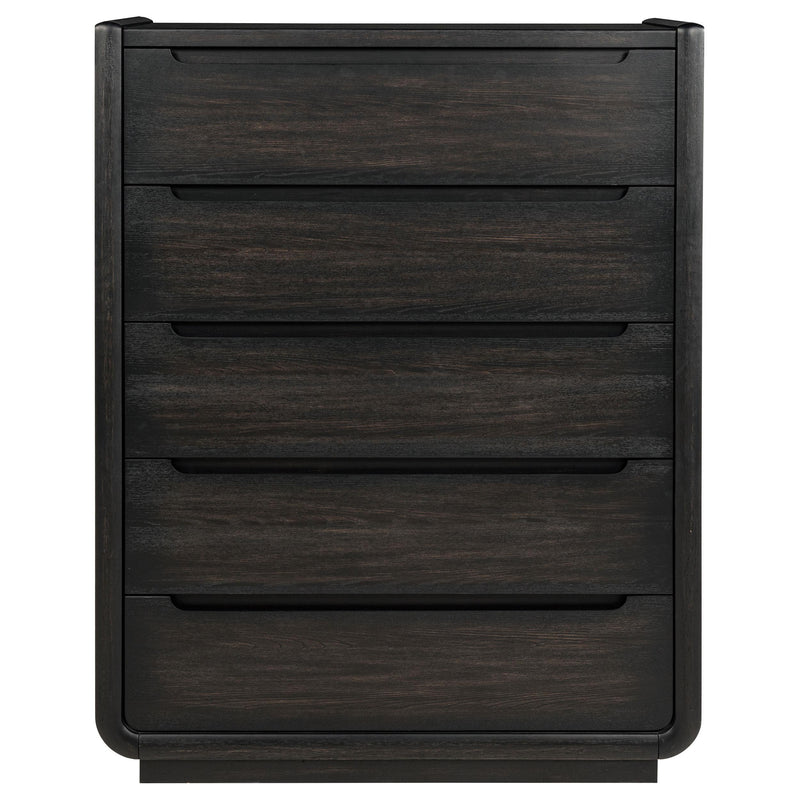 Leandro 5-drawer Bedroom Chest of Drawers Burnished Black - detail 3