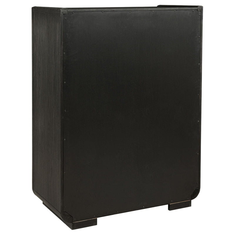 Leandro 5-drawer Bedroom Chest of Drawers Burnished Black - detail 6