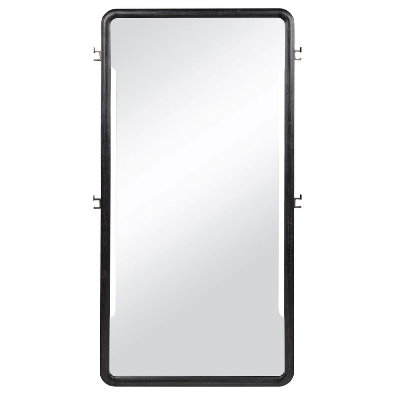 Leandro 76-inch Full Length Floor Mirror Burnished Black - detail 3