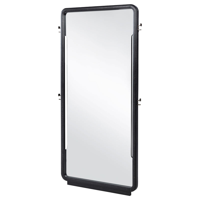 Leandro 76-inch Full Length Floor Mirror Burnished Black - detail 4