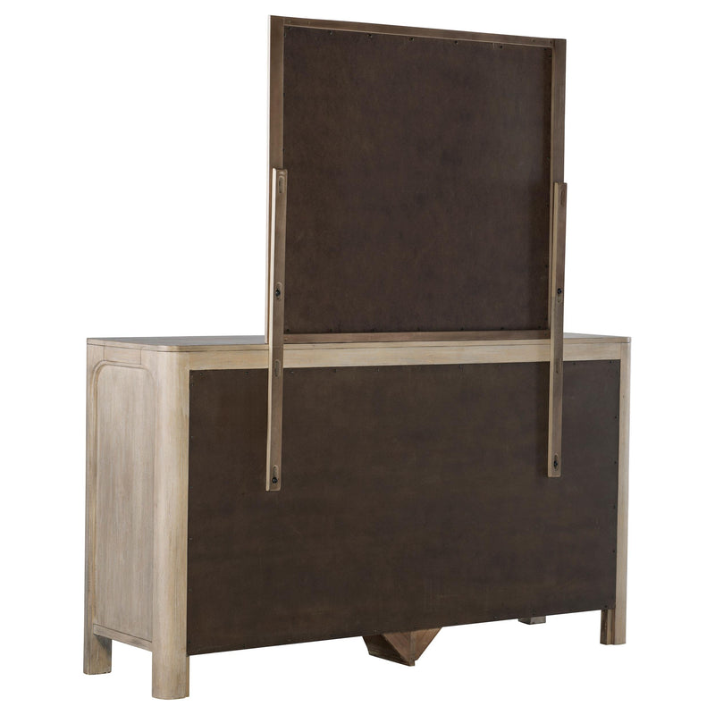 Solano 9-drawer Bedroom Dresser with Mirror Weathered Mango - detail 6