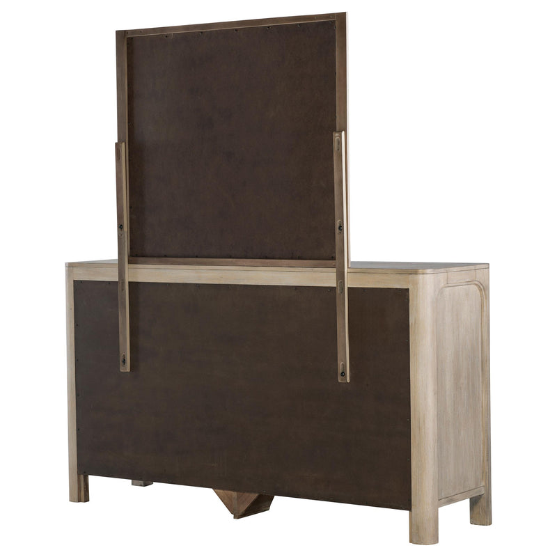 Solano 9-drawer Bedroom Dresser with Mirror Weathered Mango - detail 8