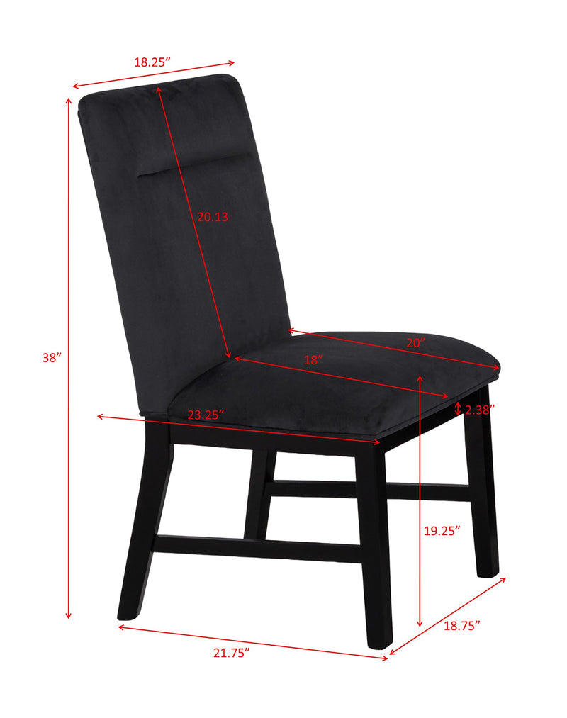Set of 2 Sebastian Side Chairs Black