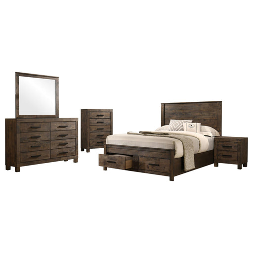Woodmont 5-piece Queen Bedroom Set Rustic Golden Brown - alternate view