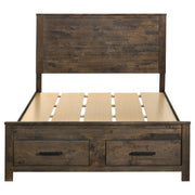 Woodmont Wood Queen Storage Panel Bed Rustic Golden Brown - detail 4