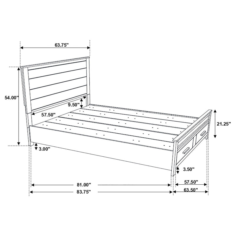 Woodmont Wood Queen Storage Panel Bed Rustic Golden Brown - detail 8