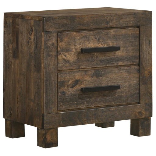Woodmont 2-drawer Nightstand Rustic Golden Brown - alternate view
