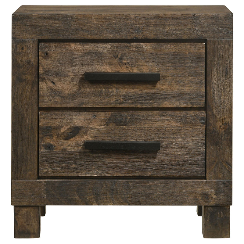 Woodmont 2-drawer Nightstand Rustic Golden Brown - detail 3