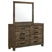Woodmont 8-drawer Dresser with Mirror Rustic Golden Brown - alternate view
