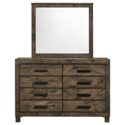 Woodmont 8-drawer Dresser with Mirror Rustic Golden Brown - detail 3