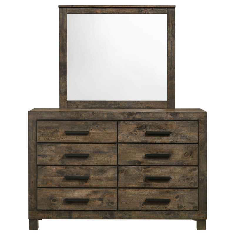 Woodmont 8-drawer Dresser with Mirror Rustic Golden Brown - detail 3