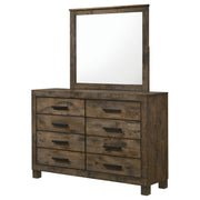 Woodmont 8-drawer Dresser with Mirror Rustic Golden Brown - detail 4