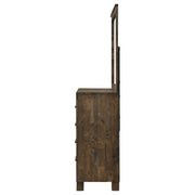 Woodmont 8-drawer Dresser with Mirror Rustic Golden Brown - detail 5