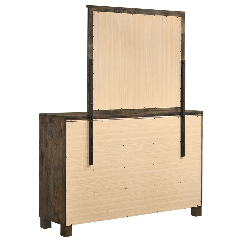 Woodmont 8-drawer Dresser with Mirror Rustic Golden Brown - detail 6