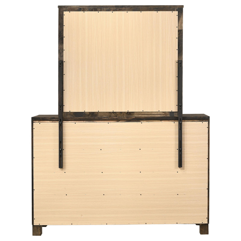 Woodmont 8-drawer Dresser with Mirror Rustic Golden Brown - detail 7