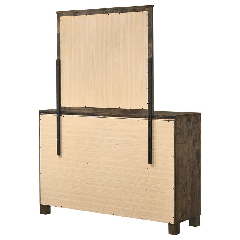 Woodmont 8-drawer Dresser with Mirror Rustic Golden Brown - detail 8