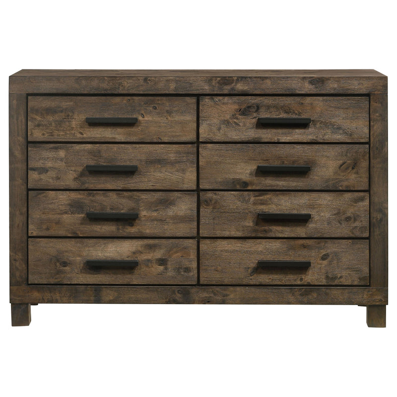 Woodmont 8-drawer Dresser Rustic Golden Brown - detail 3