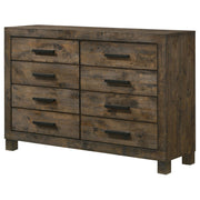 Woodmont 8-drawer Dresser Rustic Golden Brown - detail 4