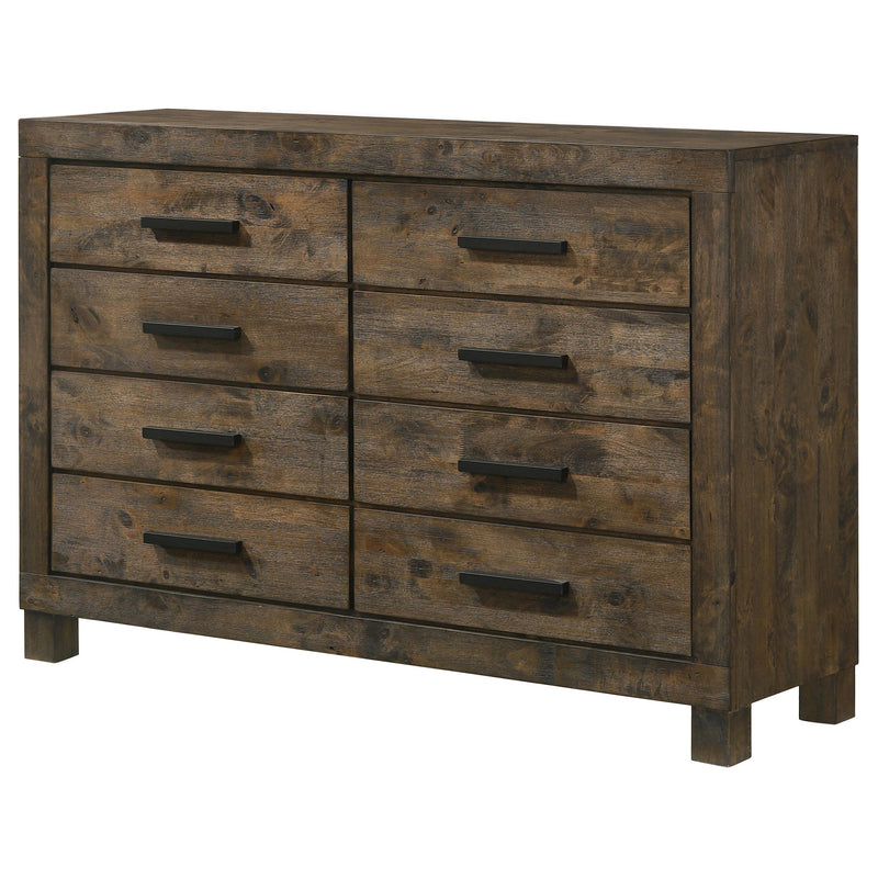 Woodmont 8-drawer Dresser Rustic Golden Brown - detail 4
